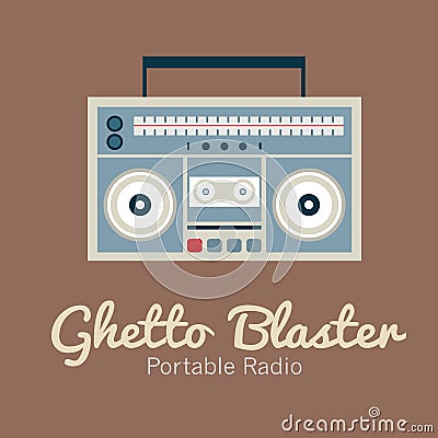 Ghetto Blaster Radio Vector Illustration