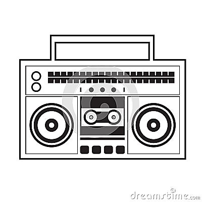 Ghetto Blaster Radio Vector Illustration