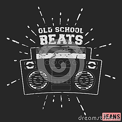 Ghetto blaster vintage stamp Vector Illustration