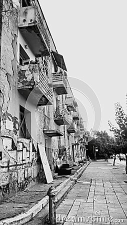 Ghetto Street in Urban Athens Stock Photo