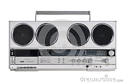 80s boom box old school isolated on white background Stock Photo