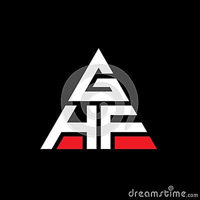 GHF triangle letter logo design with triangle shape. GHF triangle logo design monogram. GHF triangle vector logo template with red Vector Illustration