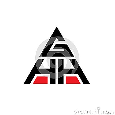 GHH triangle letter logo design with triangle shape. GHH triangle logo design monogram. GHH triangle vector logo template with red Vector Illustration