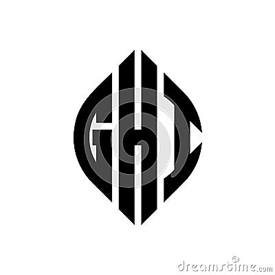 GHI circle letter logo design with circle and ellipse shape. GHI ellipse letters with typographic style. The three initials form a Vector Illustration