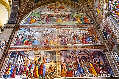 Ghirlandaio Fresco Life Virgin Santa Maria Novella Church Florence Italy Editorial Stock Photo