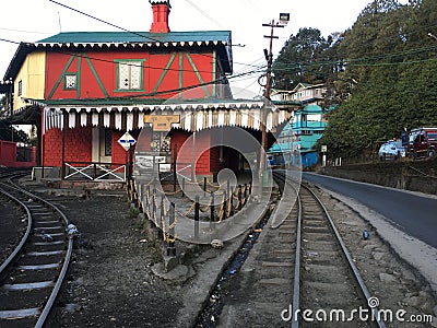 Ghoom Railway Station UNESCO heritage site. Editorial Stock Photo