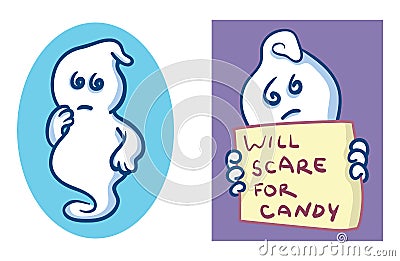 Ghost cartoons Vector Illustration