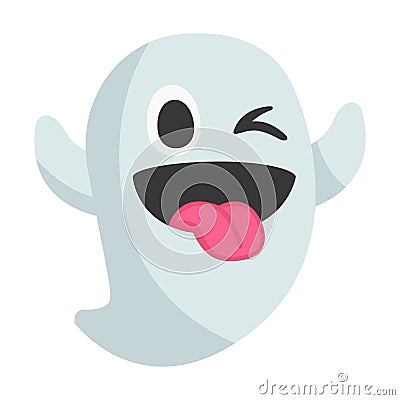 Ghost Emoji Icon Illustration. Disappear Ghoul Vector Symbol Emoticon Design Doodle Vector. Vector Illustration