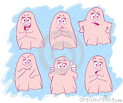 Ghost emotion Vector Illustration