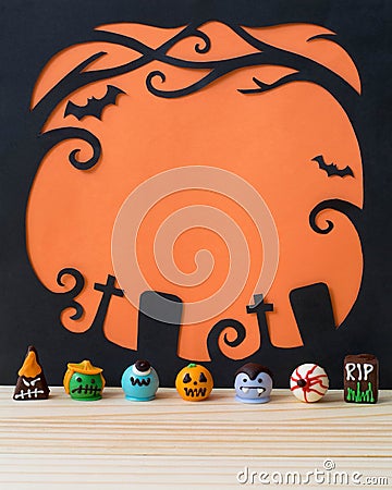 Ghost fancy chocolates with Halloween background Stock Photo