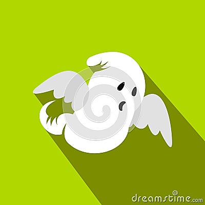 Ghost flat icon with shadow Vector Illustration