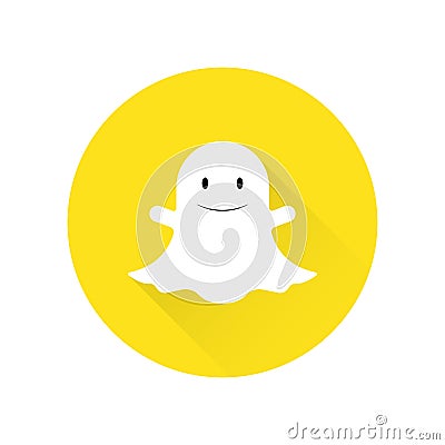 Ghost Flat Icon on the white background. Vector Illustration