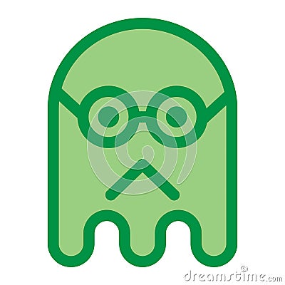 Ghost geek smart sad disapointed wonder face Vector Illustration