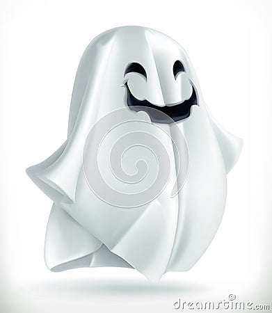 Ghost. Happy Halloween, vector icon Vector Illustration