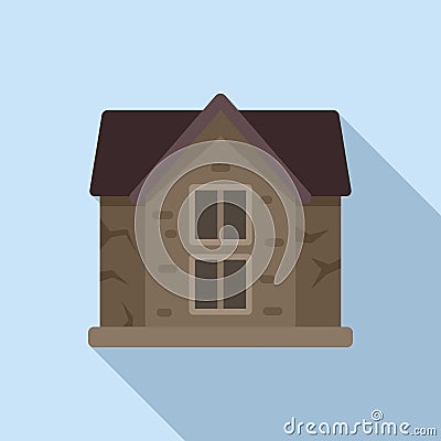 Ghost house icon flat vector. Spooky building Vector Illustration