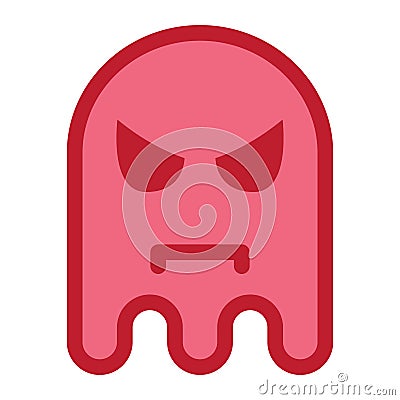 Ghost angry sad disapointed teeth face Vector Illustration