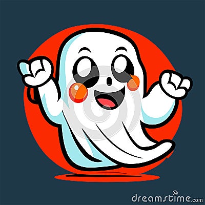 ghost mascot illustration. halloween design template. illustration Generative AI Cartoon Illustration