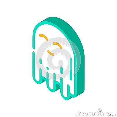 Ghost mystery isometric icon vector sign illustration Vector Illustration