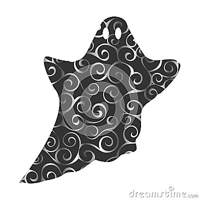 Ghost pattern silhouette halloween mystery specter Vector Illustration