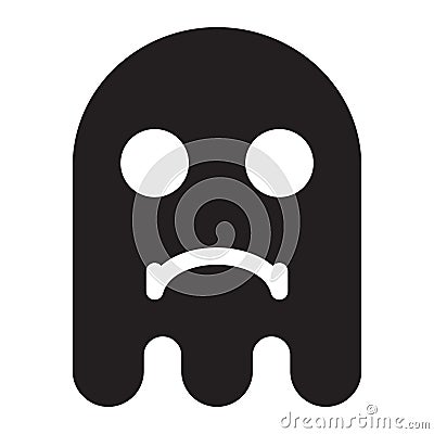 Ghost sad disapointed teeth face Vector Illustration