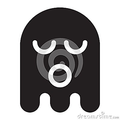 Ghost sad disapointed wow face Vector Illustration