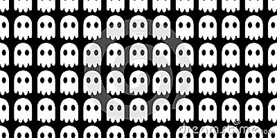 Ghost seamless pattern Halloween skull vector spooky devil evil cartoon illustration gift wrap doodle design Vector Illustration