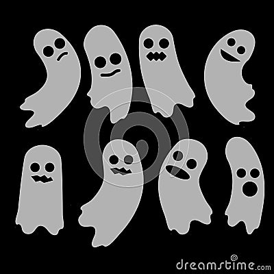 Ghost. A set of ghosts. Halloween element design Vector Illustration