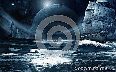 Ghost ship Stock Photo