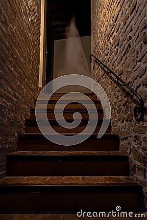 Ghost on the stairs Stock Photo