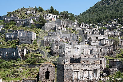 Ghost town of Kayakoy, Turkey Stock Photo