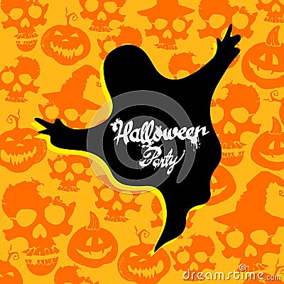 Ghost vector halloween spooky illustration cartoon fear design scary white holiday Vector Illustration