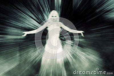 Ghost Woman in Limbo Stock Photo