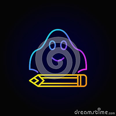 Ghost writing colorful concept icon Vector Illustration