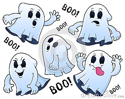 Ghosts thematic set 1 Vector Illustration