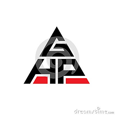 GHP triangle letter logo design with triangle shape. GHP triangle logo design monogram. GHP triangle vector logo template with red Vector Illustration