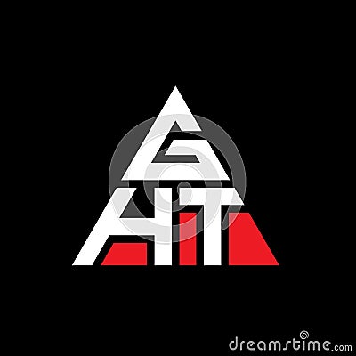 GHT triangle letter logo design with triangle shape. GHT triangle logo design monogram. GHT triangle vector logo template with red Vector Illustration