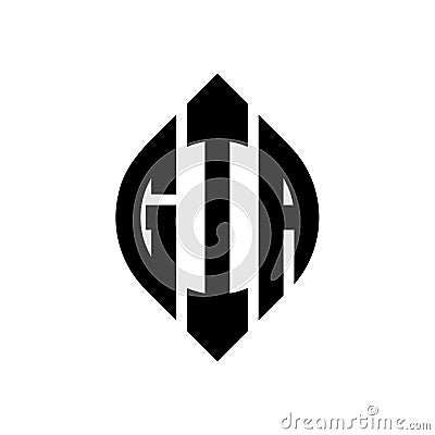 GIA circle letter logo design with circle and ellipse shape. GIA ellipse letters with typographic style. The three initials form a Vector Illustration