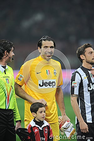 Gianluigi Buffon during the Milan Juventus championship match Editorial Stock Photo
