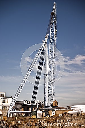 Giant Abandoned Crane Stock Photo