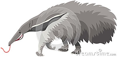 Giant anteater animal cartoon illustration Vector Illustration