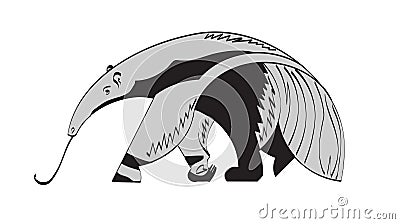 Giant anteater Vector Illustration