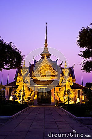 Giant in Arun temple, Bankok Thailand Stock Photo