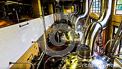 Giant Brew Kettles Inside Brewery Editorial Stock Photo