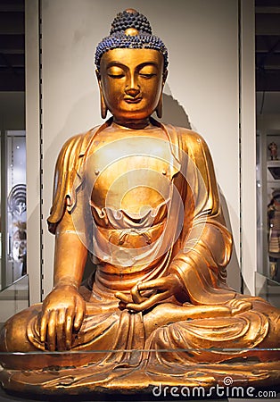 Giant bronze buddha at museum of anthropology Editorial Stock Photo