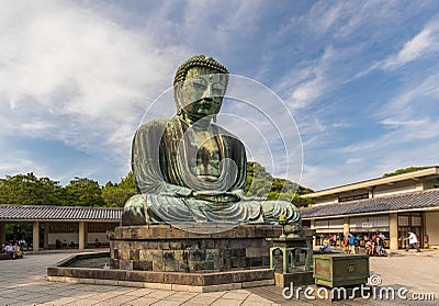A giant bronze Buddha statue in Kamakura Editorial Stock Photo