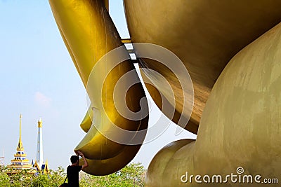 Giant Buddha of Wat Muang in Ang Thong, Thailand Editorial Stock Photo