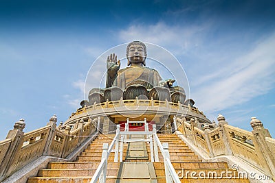 Giant Buddha Statue in Tian Tan Stock Photo