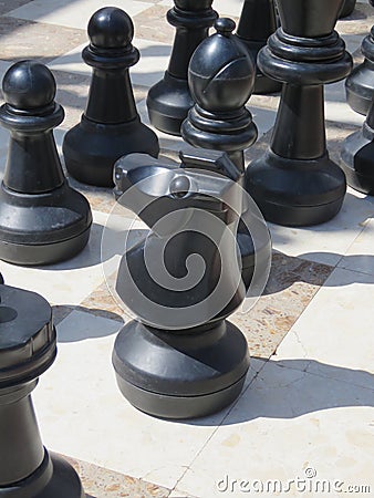 Giant chess pieces Stock Photo