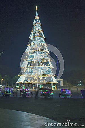 Giant Christmas Tree of Tagum City, Tagum Davao del Norte, Philippines Editorial Stock Photo