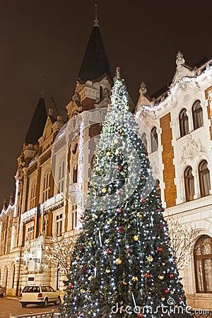 Giant christmas tree Stock Photo